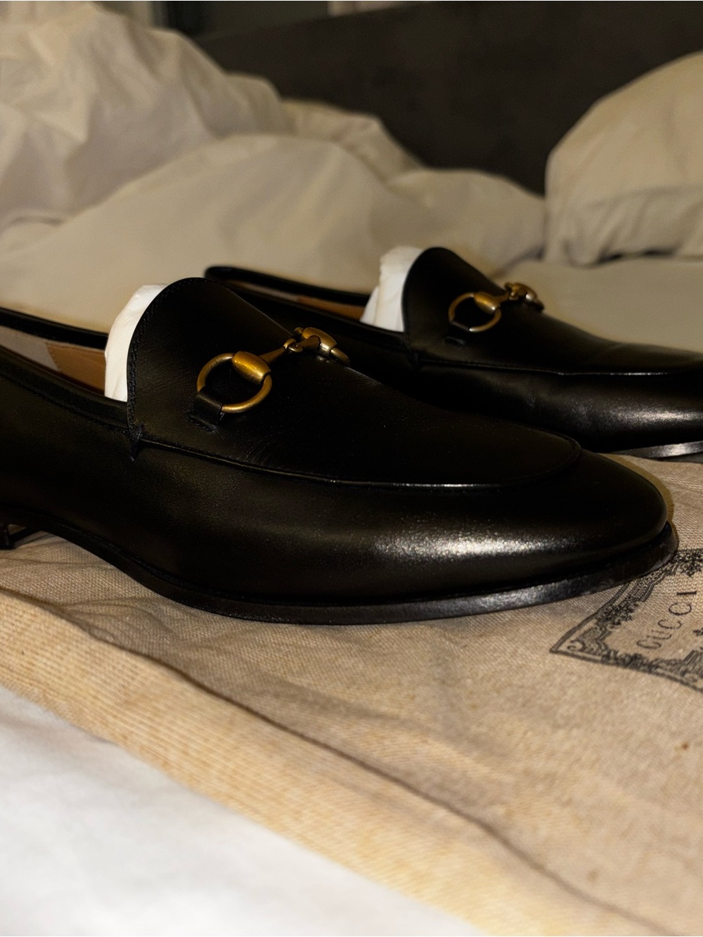 Black Leather Horsebit Loafers - Designer Style
